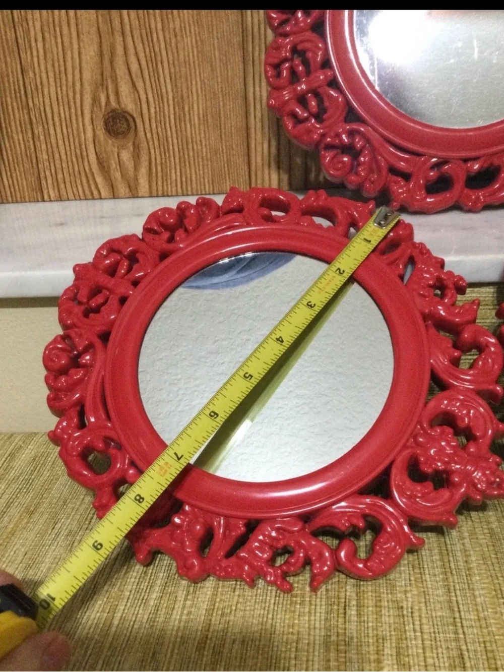 Plastic mirrors lightweight for hanging set of (3). 9